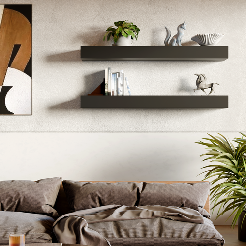 Classic Black Floating Shelf | 4 Inch Thick
