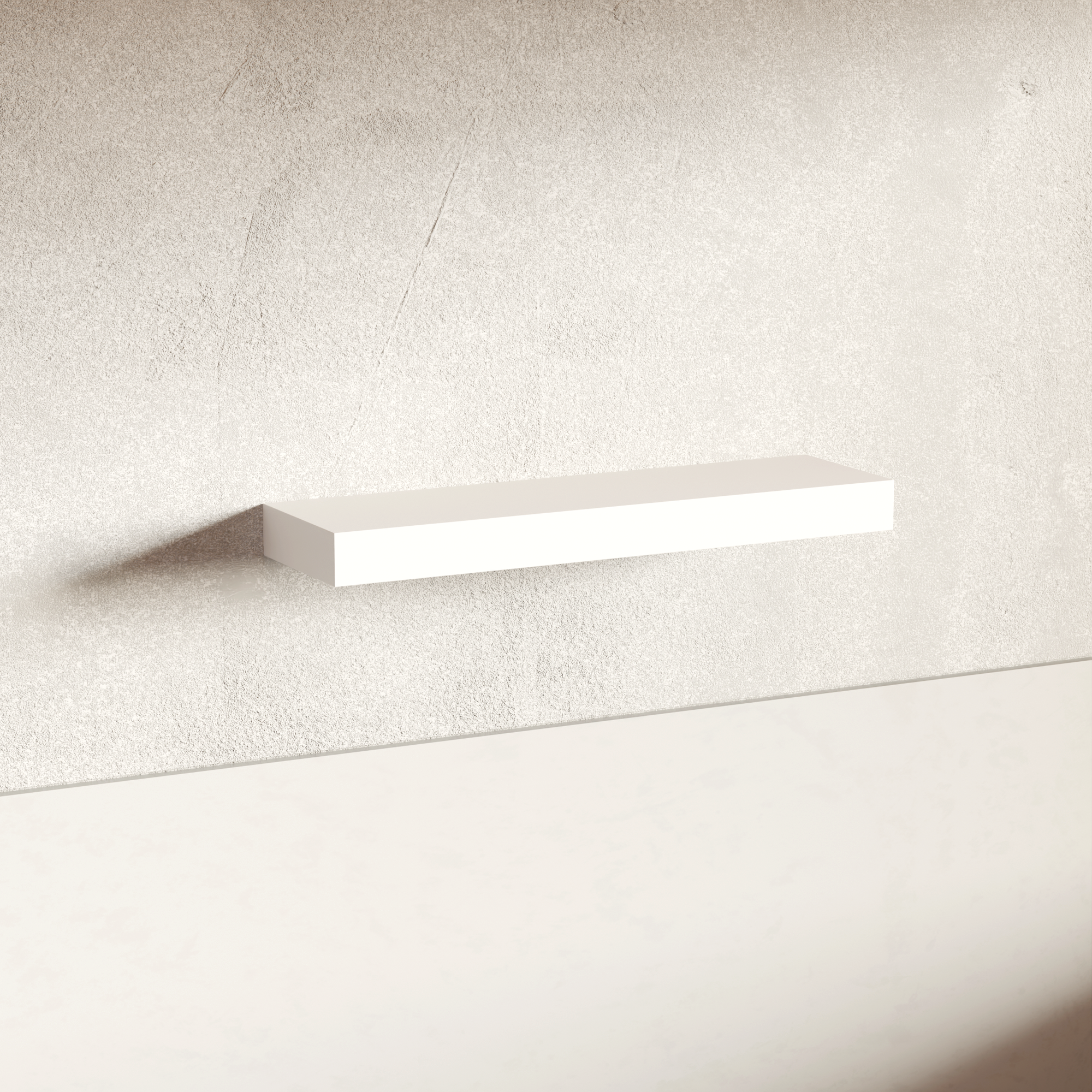Classic White Floating Shelf | 3 Inch Thick