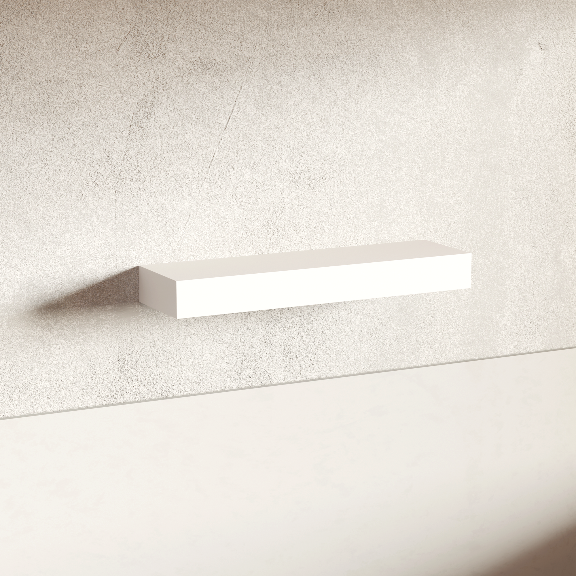 Classic White Floating Shelf | 4 Inch Thick