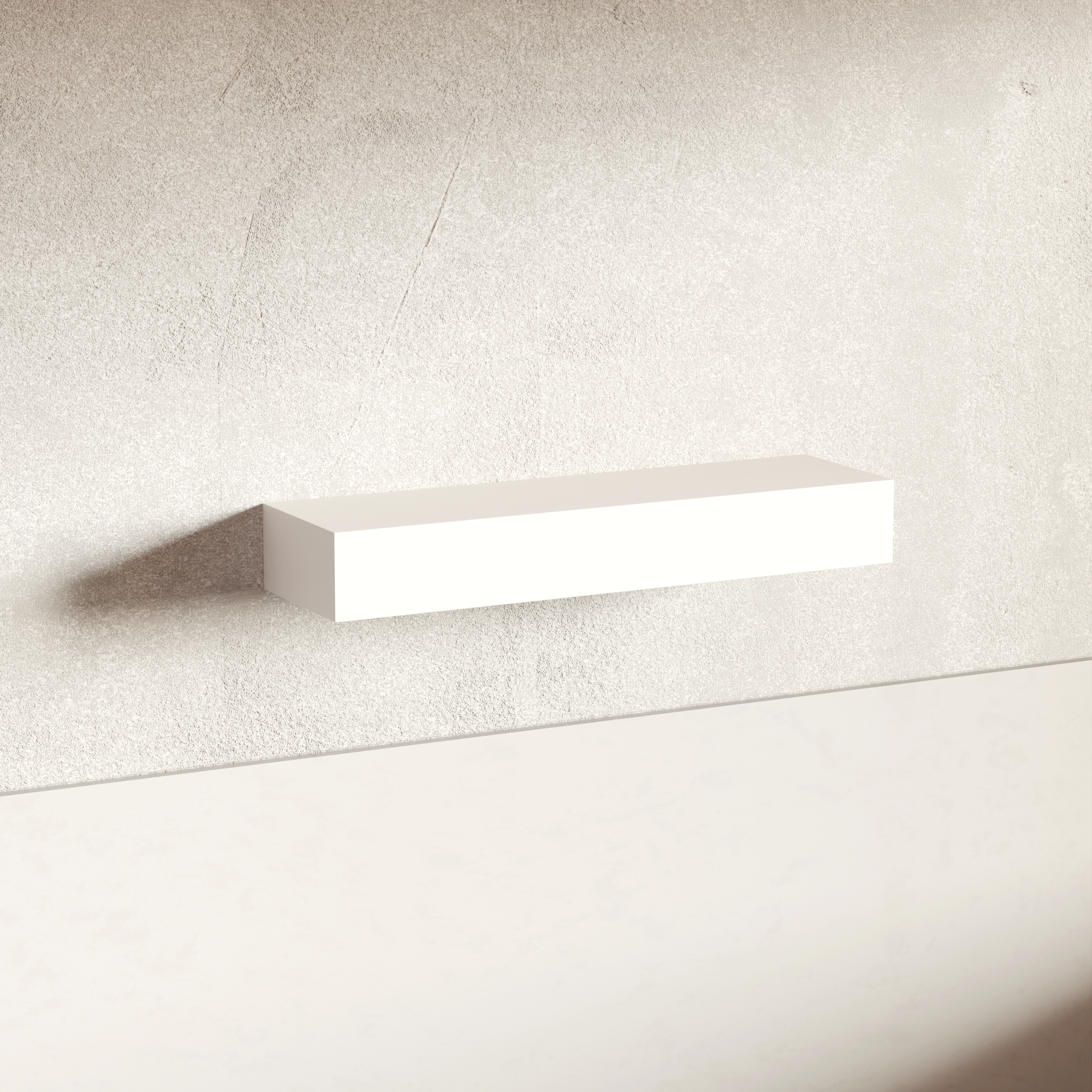 Classic White Floating Shelf | 5 Inch Thick