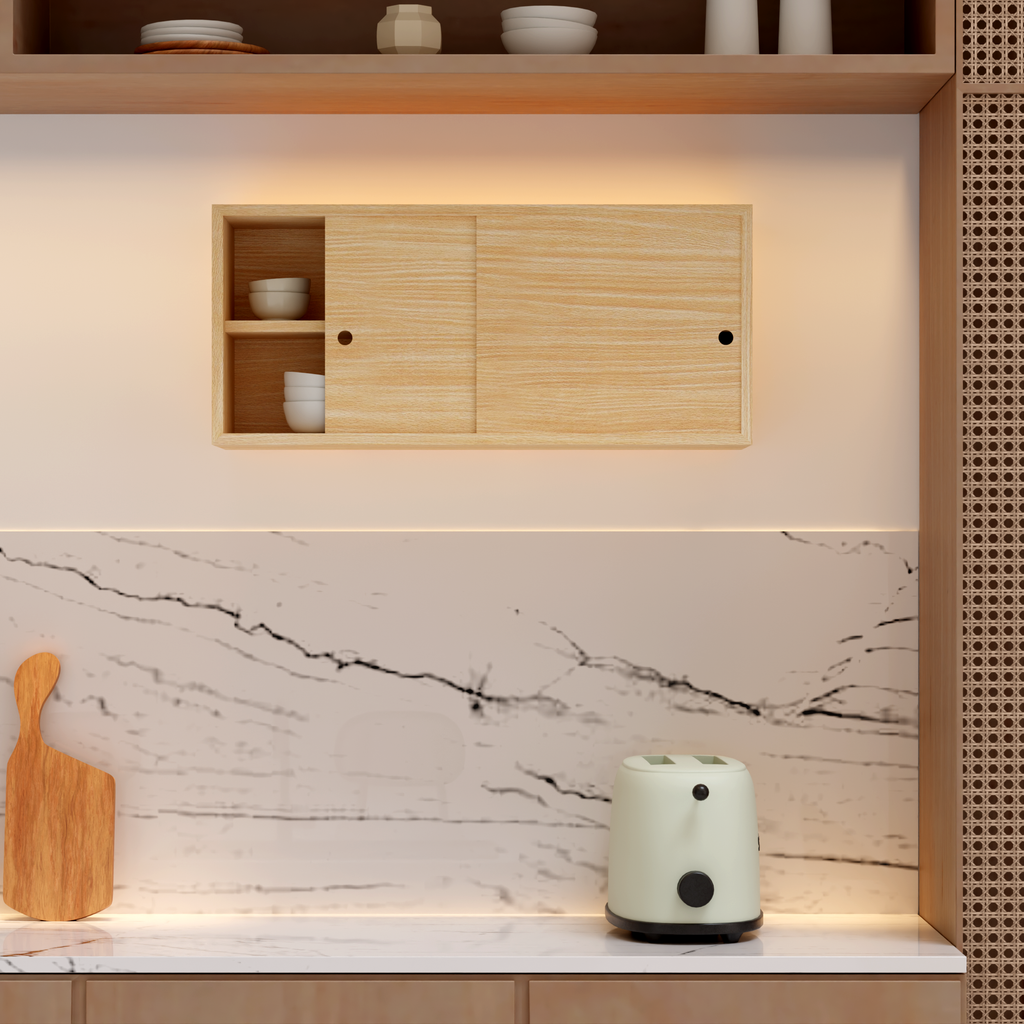 Hardwood Veneer Cupboard With Shelf