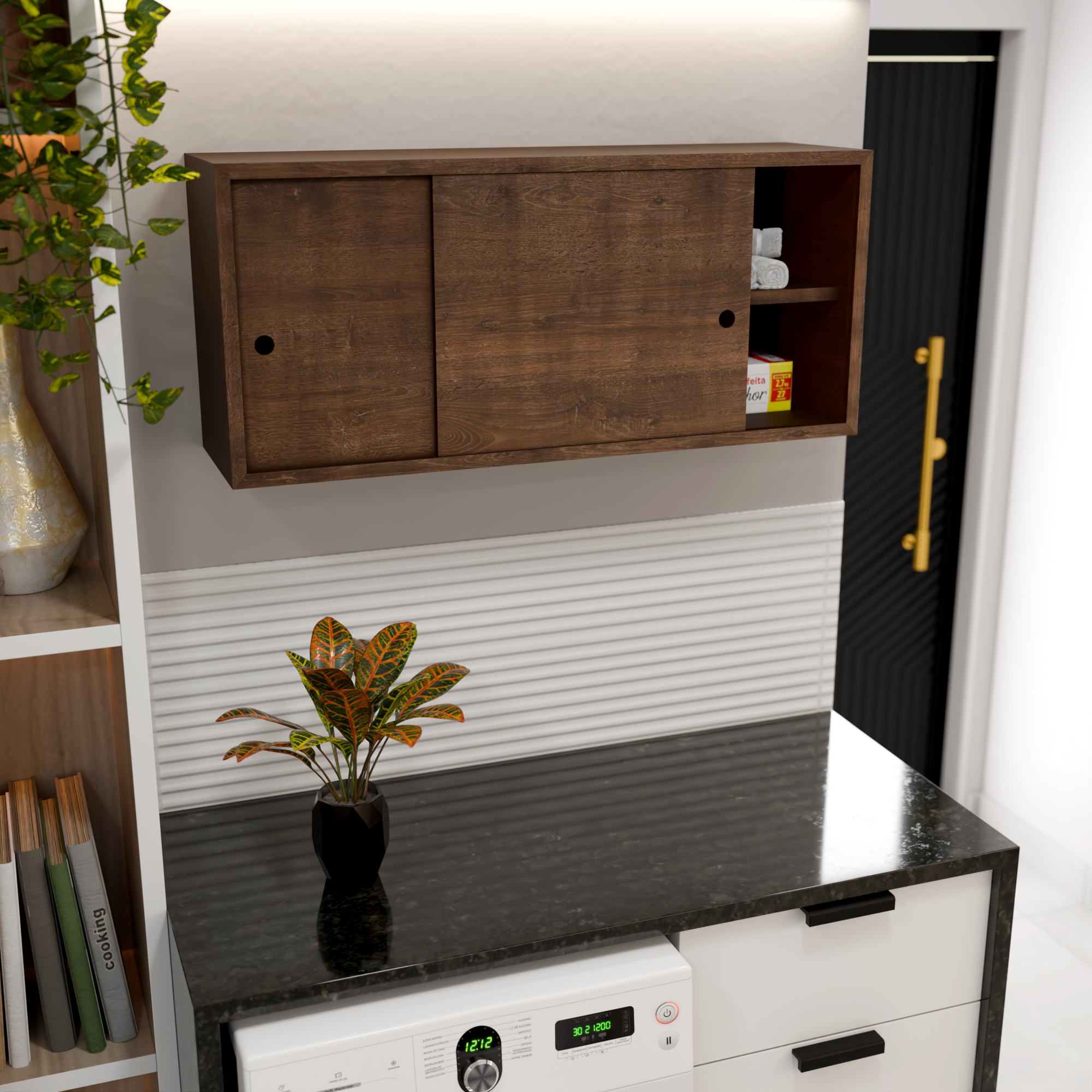 Hardwood Veneer Cupboard With Shelf