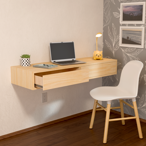 Hardwood Floating Desk