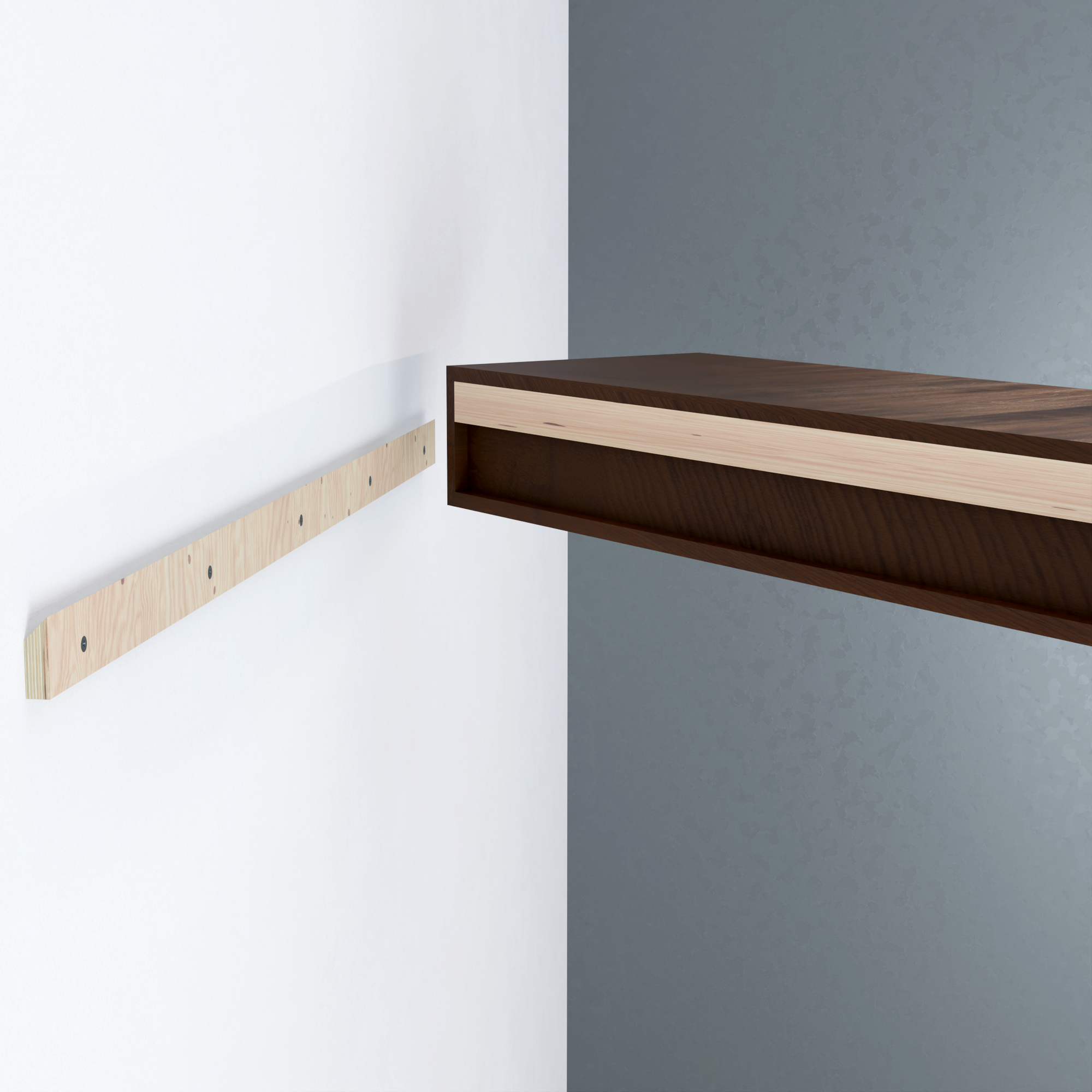 Hardwood Veneer Floating Desk