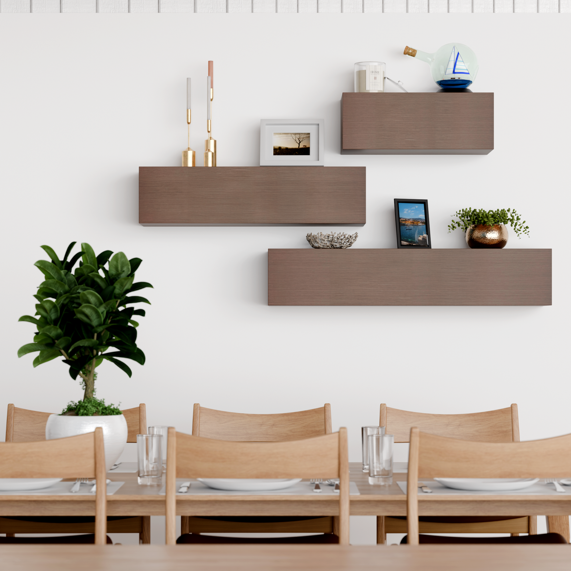 Island Teak Floating Shelf | 6 Inch Thick