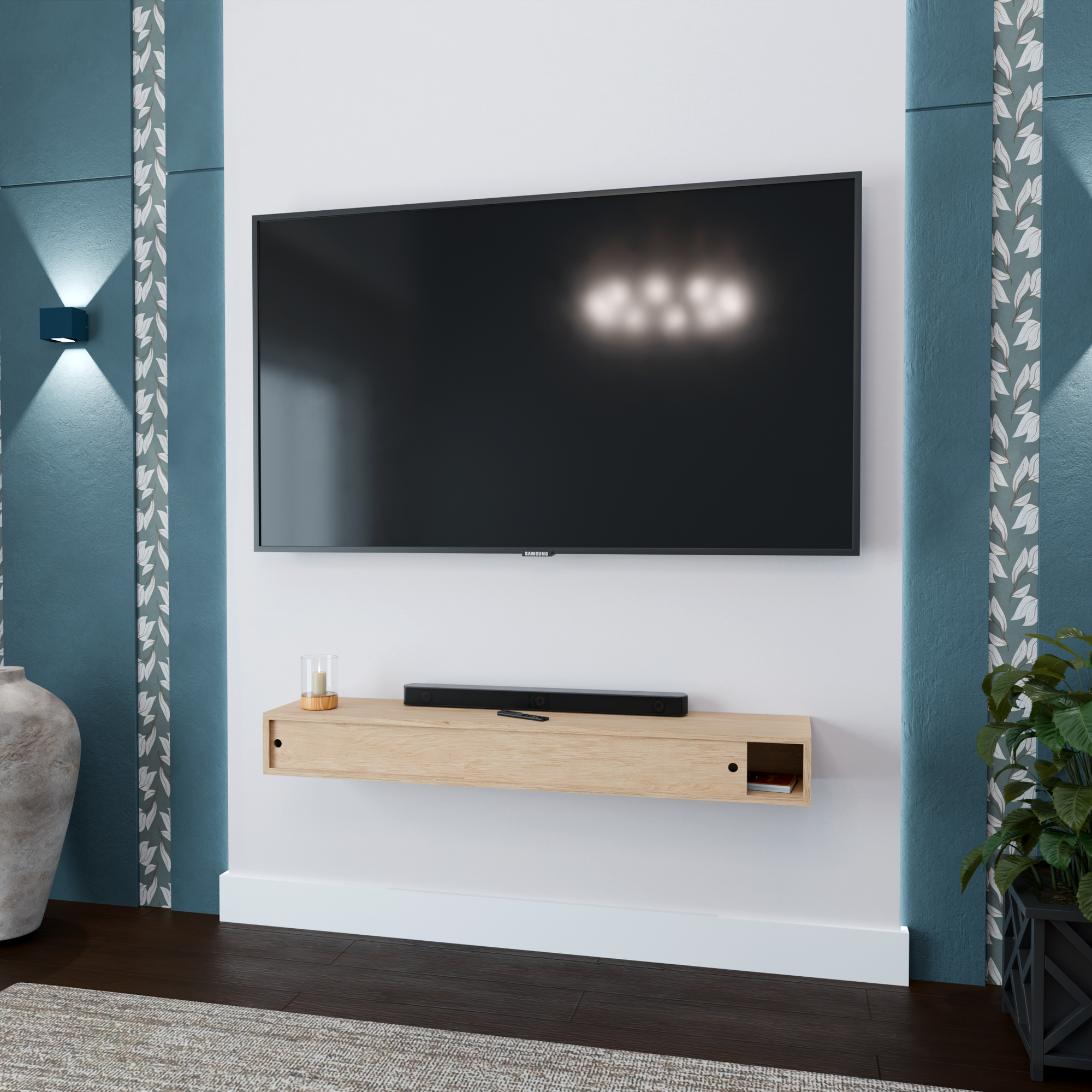 Hardwood Veneer Media Console