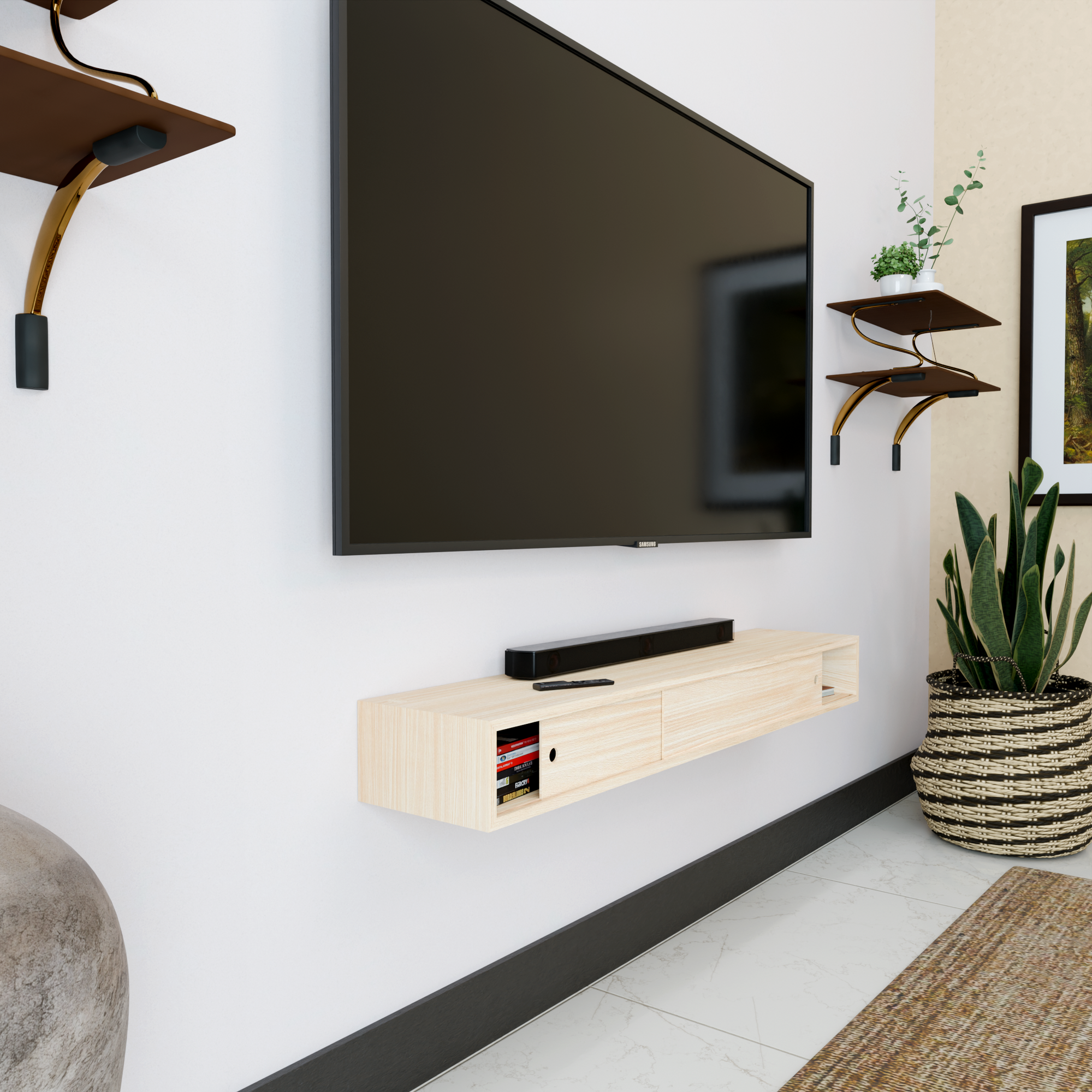 Hardwood Veneer Media Console