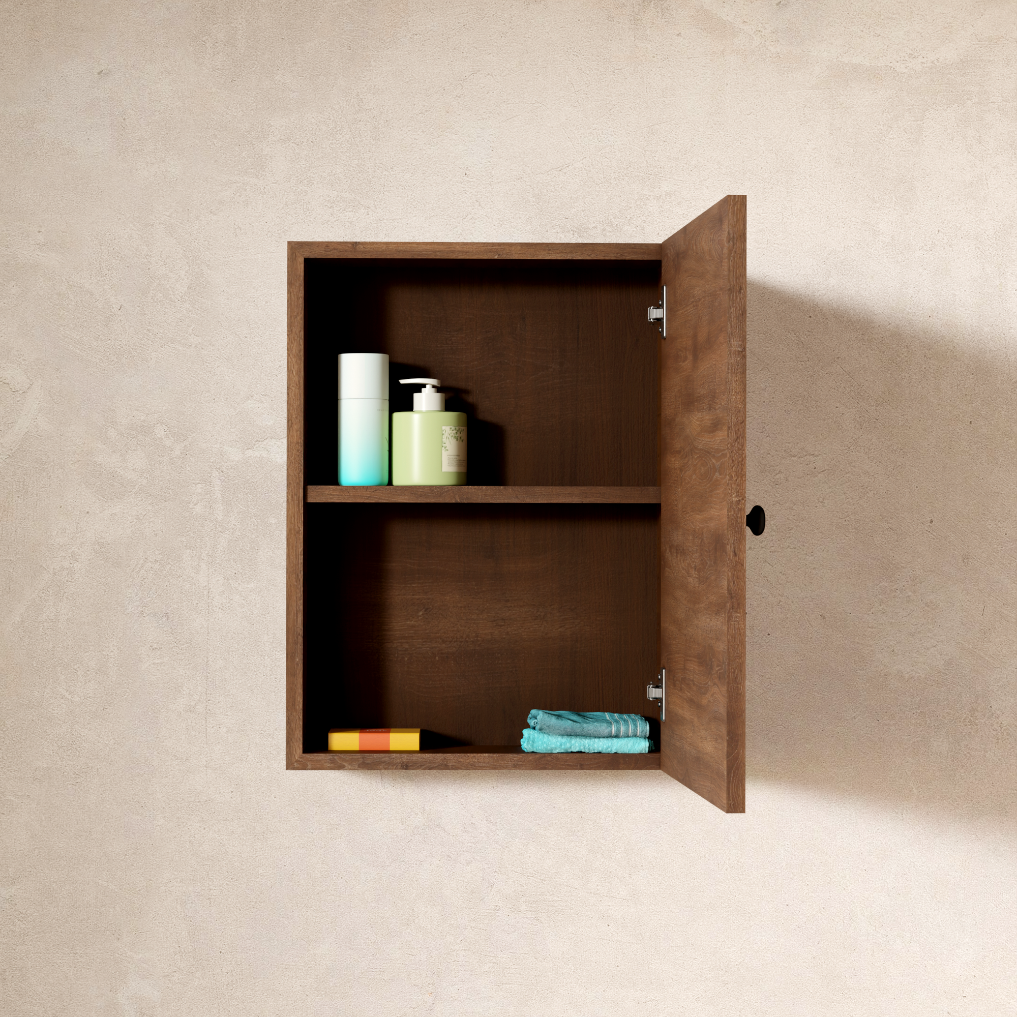 Hardwood Veneer Medicine Cabinet With Shelf