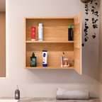 Hardwood Veneer Medicine Cabinet With Shelf