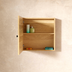Hardwood Veneer Medicine Cabinet With Shelf