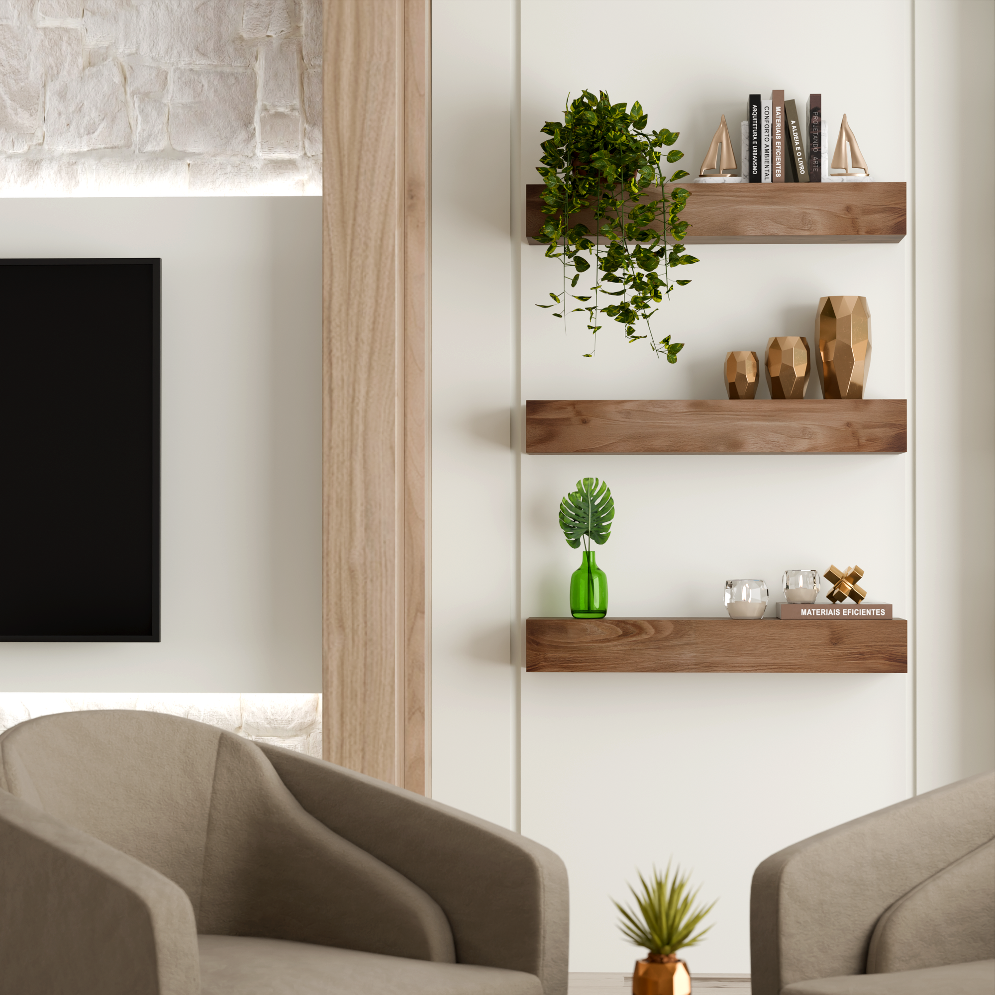 Walnut Floating Shelf | 5 Inch Thick