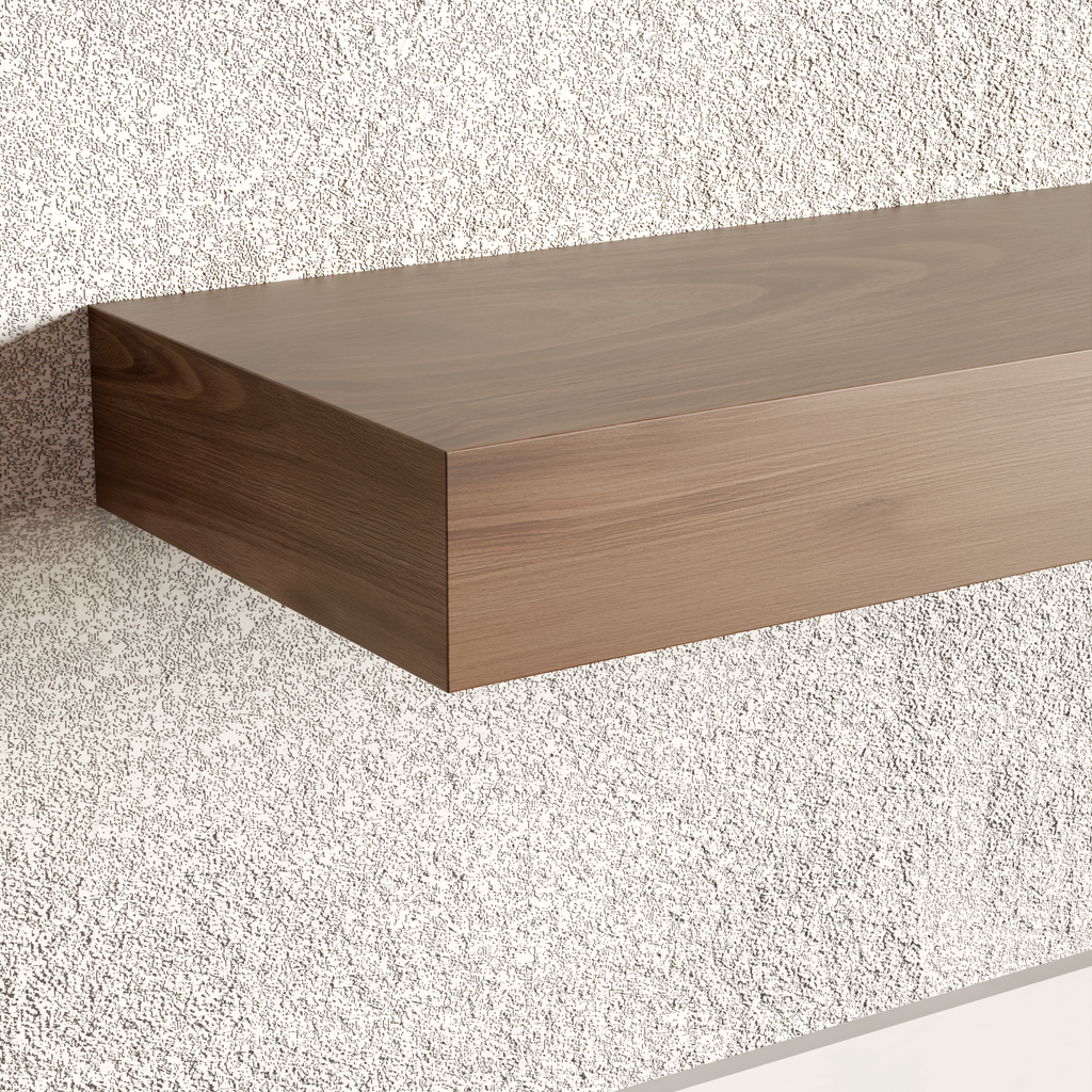 Walnut Floating Shelf | 3 Inch Thick