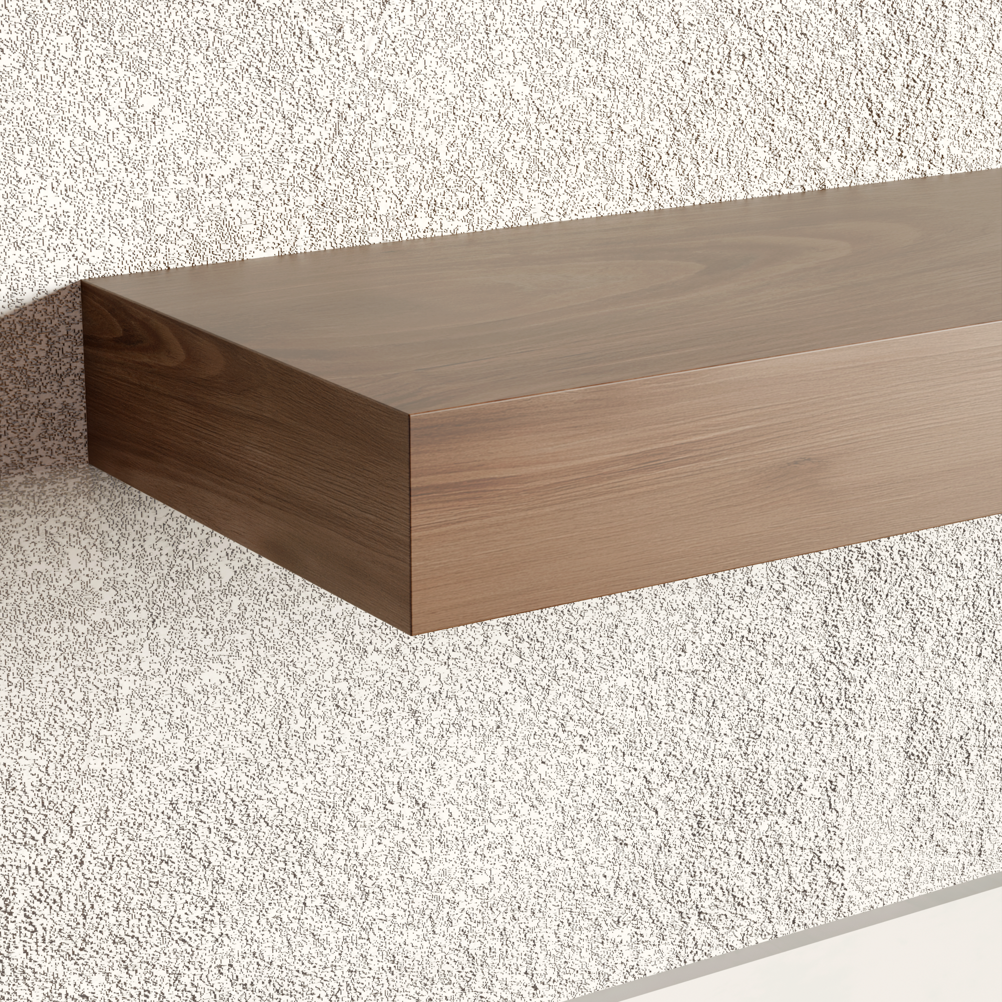 Walnut Floating Shelf | 3 Inch Thick