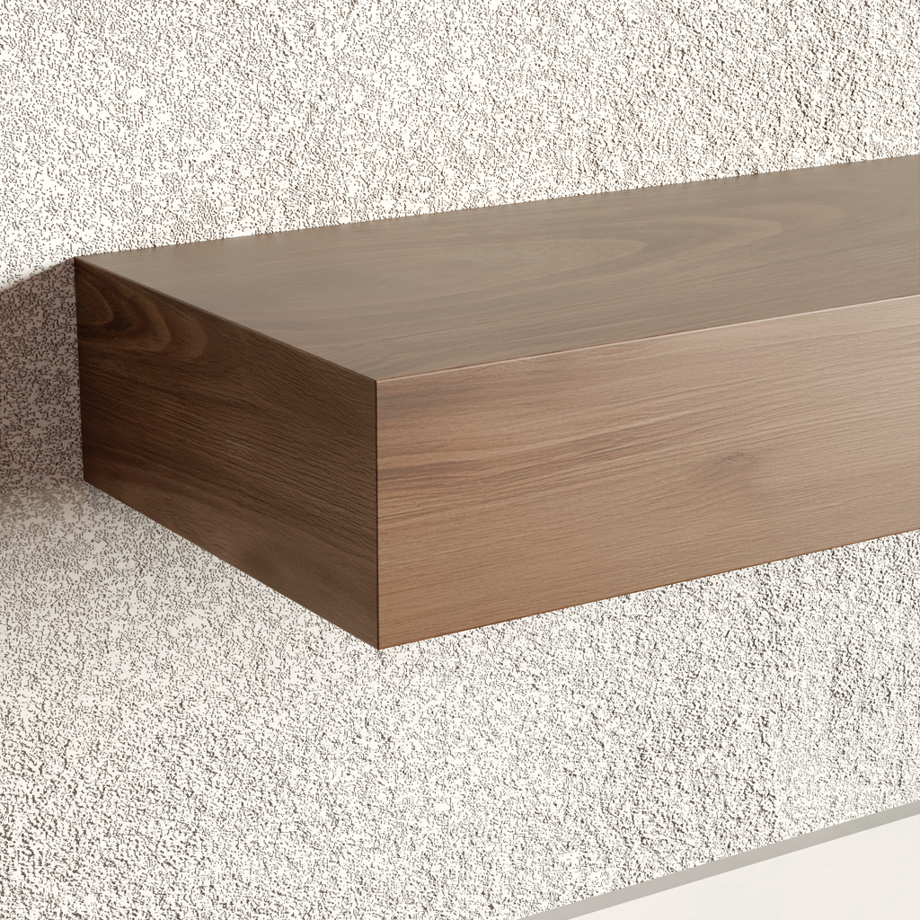 Walnut Floating Shelf | 4 Inch Thick