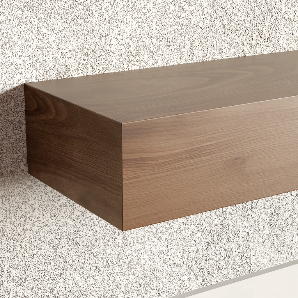 Walnut Floating Shelf | 5 Inch Thick