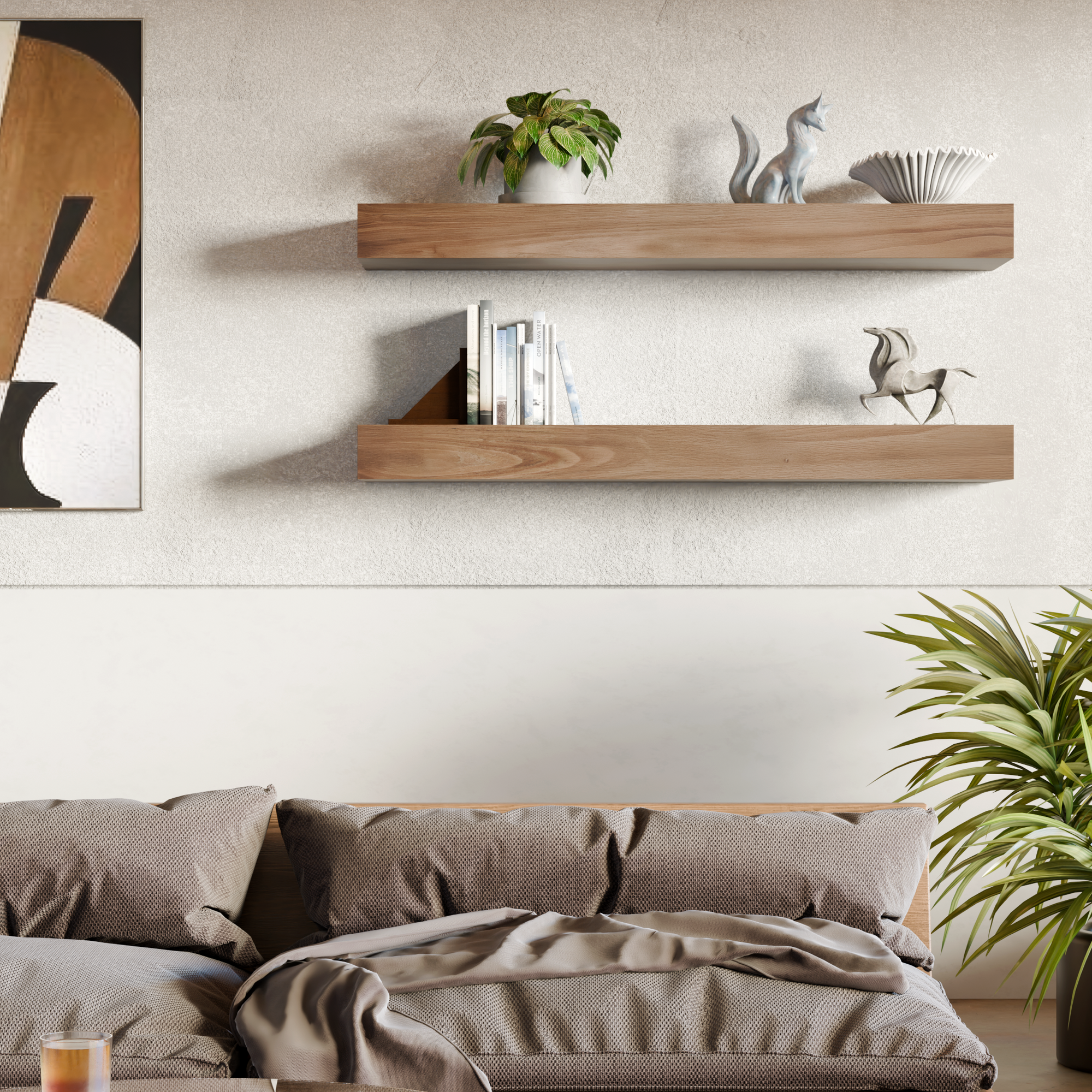 Walnut Floating Shelf | 4 Inch Thick