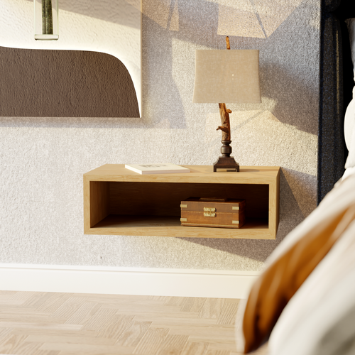 Hardwood Floating Nightstand Shelf