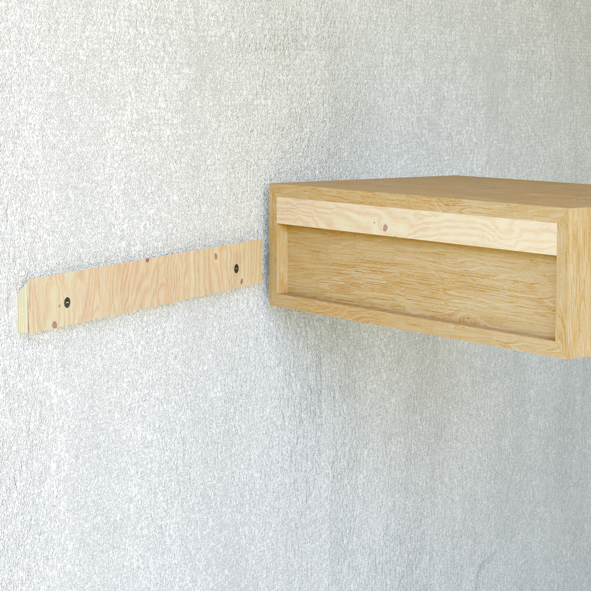 Hardwood Veneer Floating Nightstand Shelf
