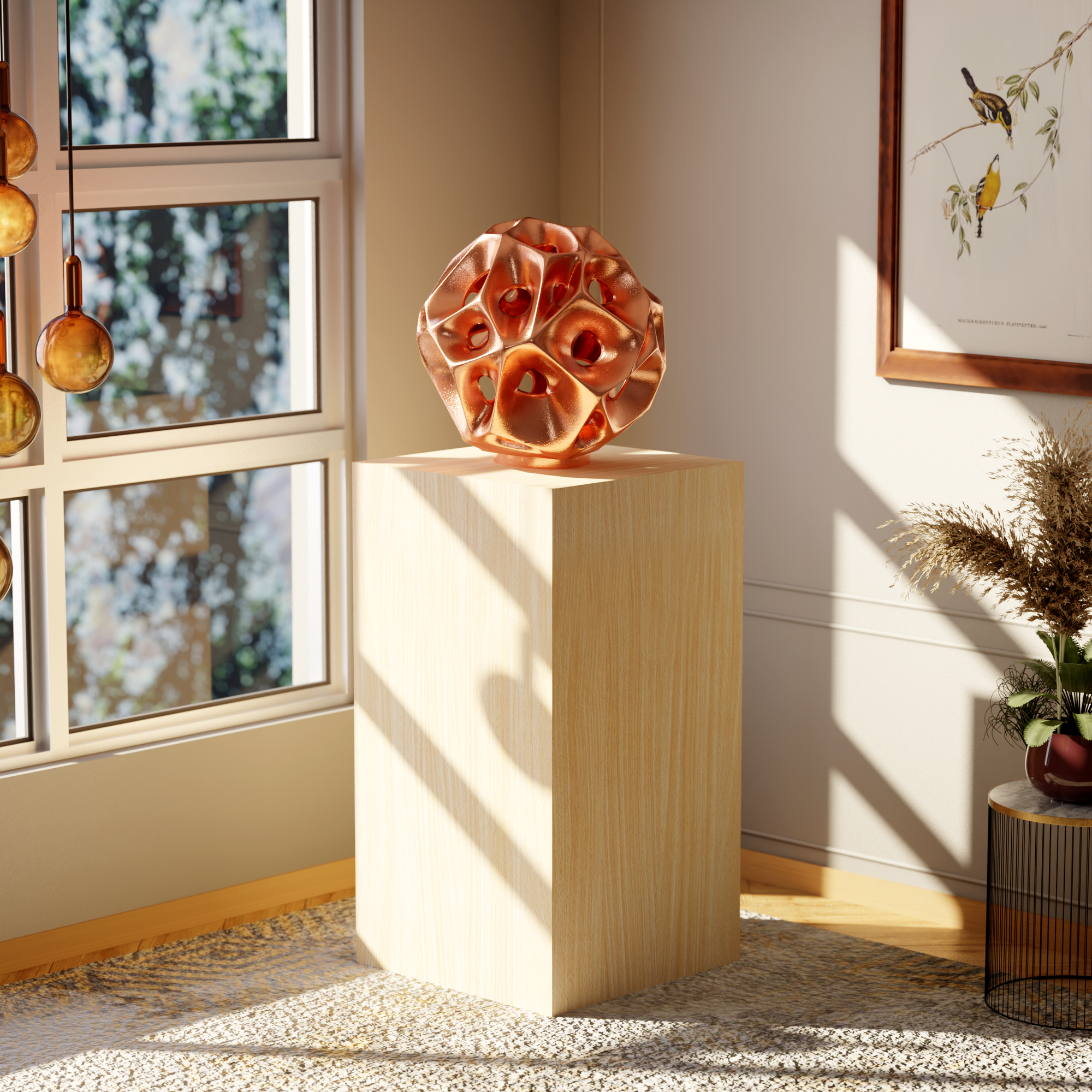Real Wood Veneer Display Pedestal