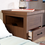 Hardwood Veneer Floating Side Cubby Nightstand