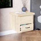 Hardwood Veneer Floating Side Cubby Nightstand