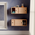 Hardwood Veneer Floating Storage Cabinet