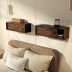 Hardwood Veneer Floating Storage Cabinet