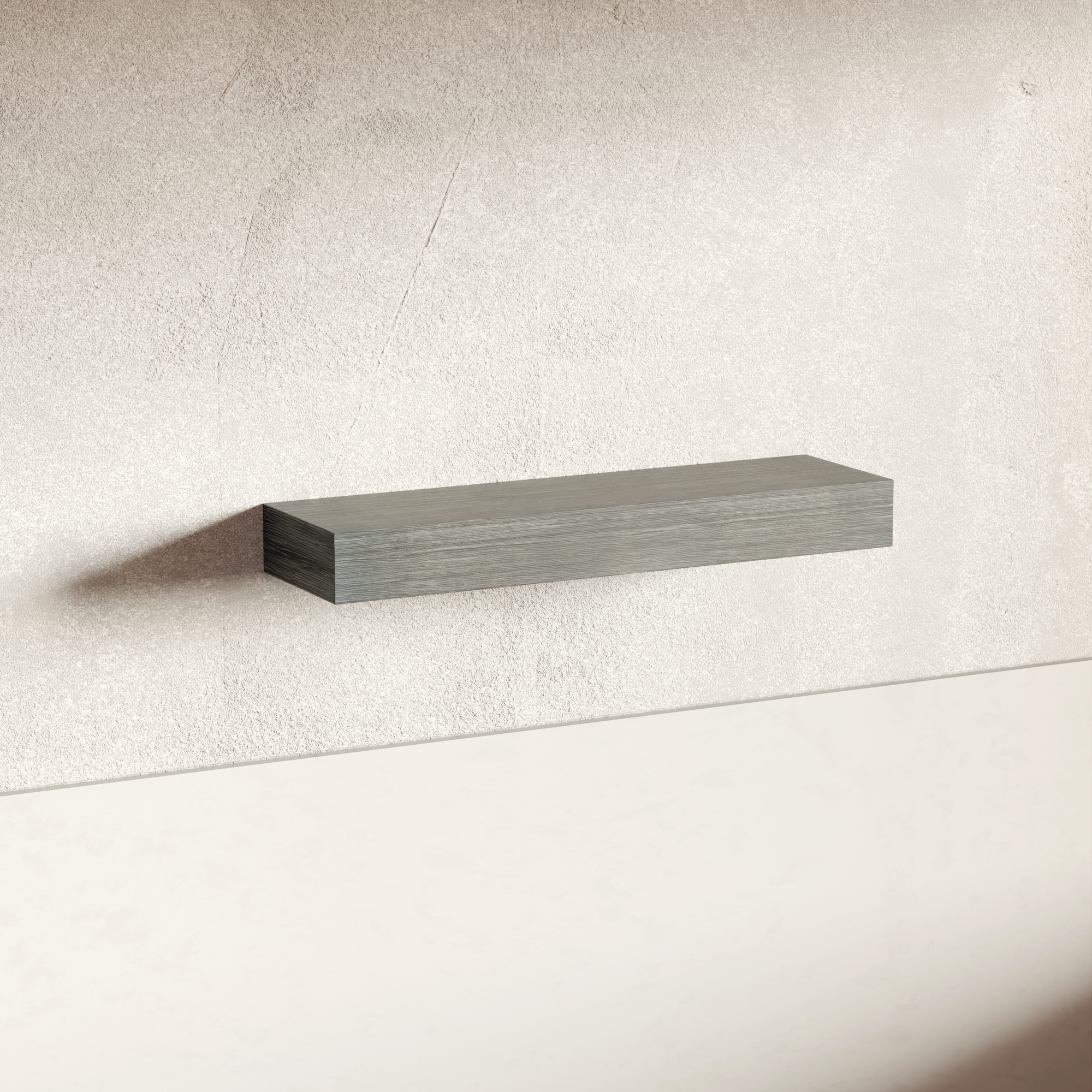 Weathered Slate Floating Shelf | 4 Inch Thick