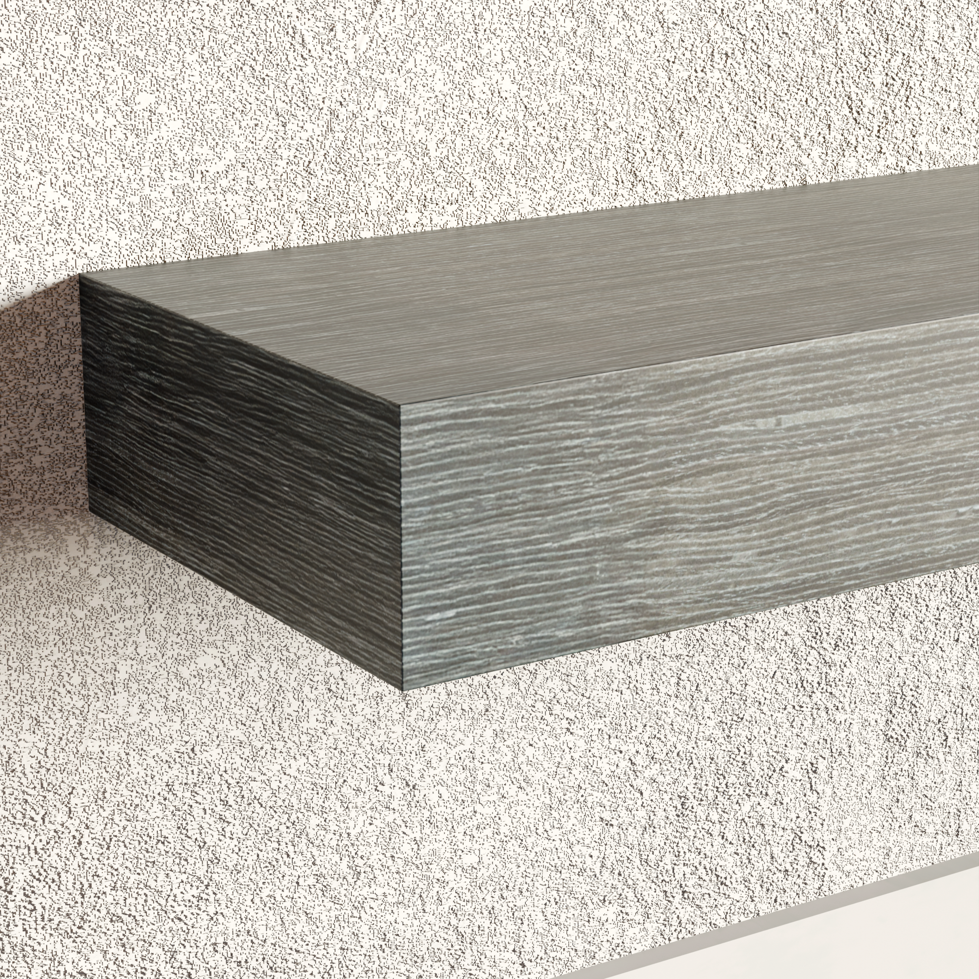 Weathered Slate Floating Shelf | 4 Inch Thick