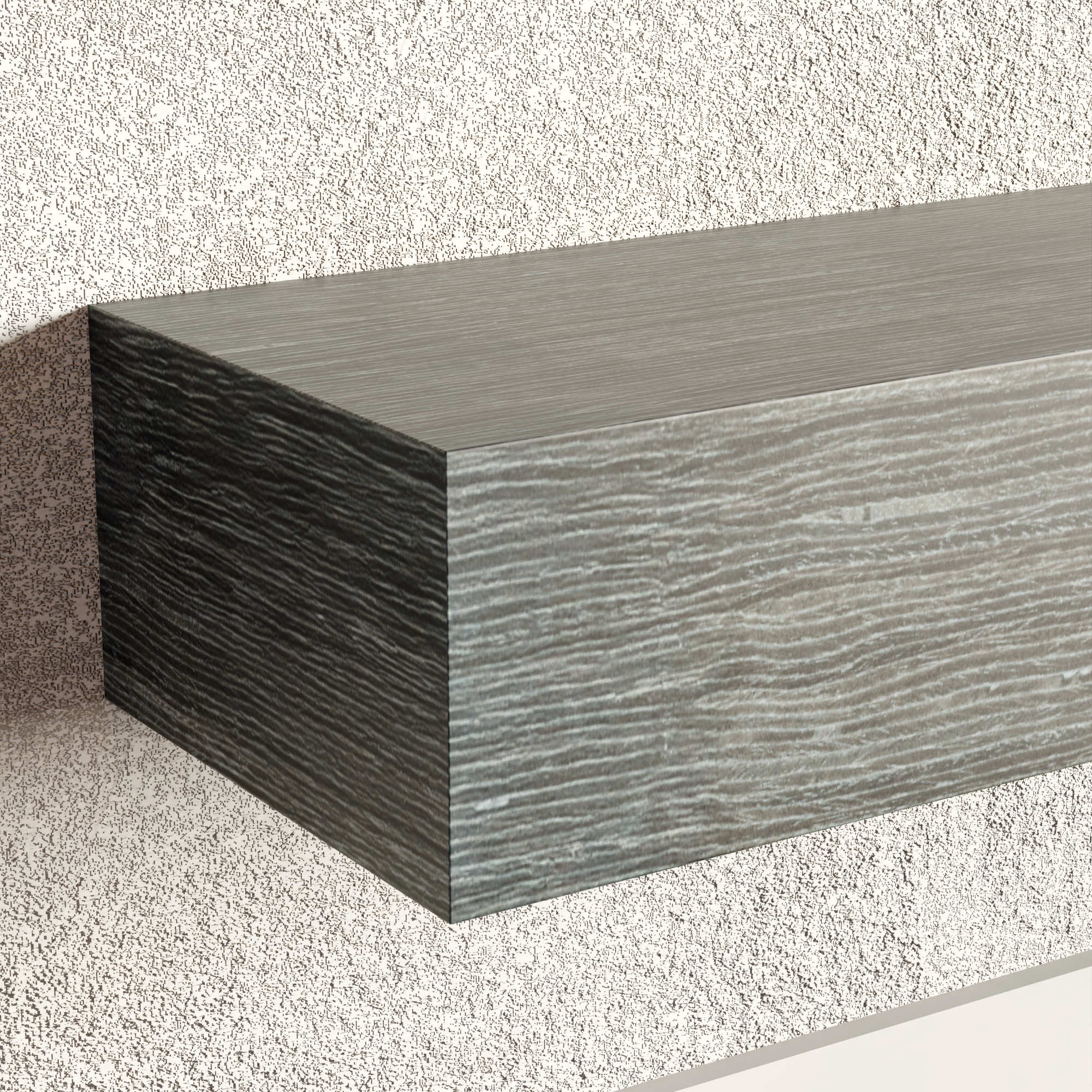 Weathered Slate Floating Shelf | 6 Inch Thick