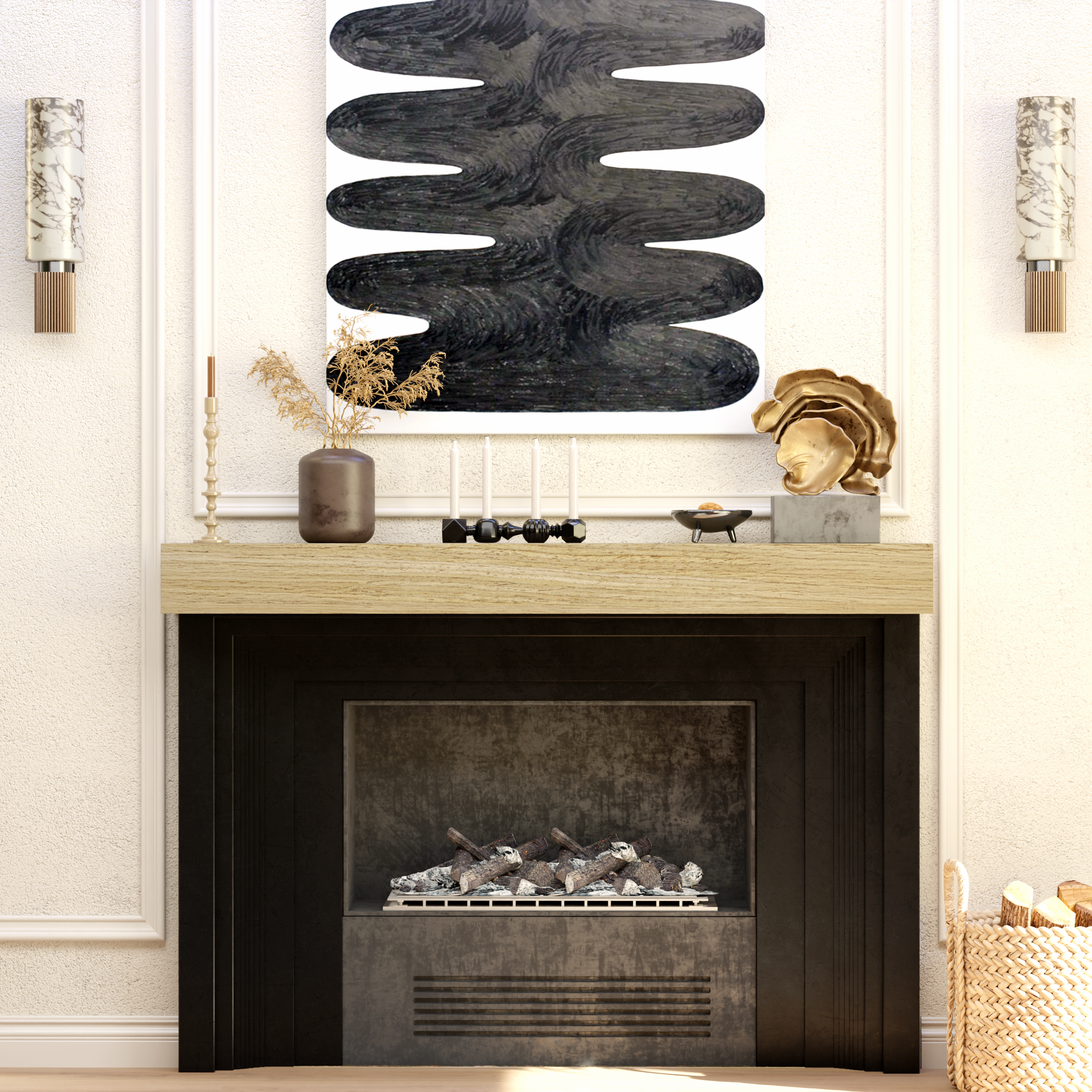 Rift White Oak Fireplace Mantel