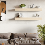White Rift Oak Floating Shelf | 4 Inch Thick