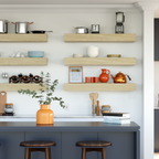 White Rift Oak Floating Shelf | 5 Inch Thick
