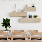 White Rift Oak Floating Shelf | 6 Inch Thick