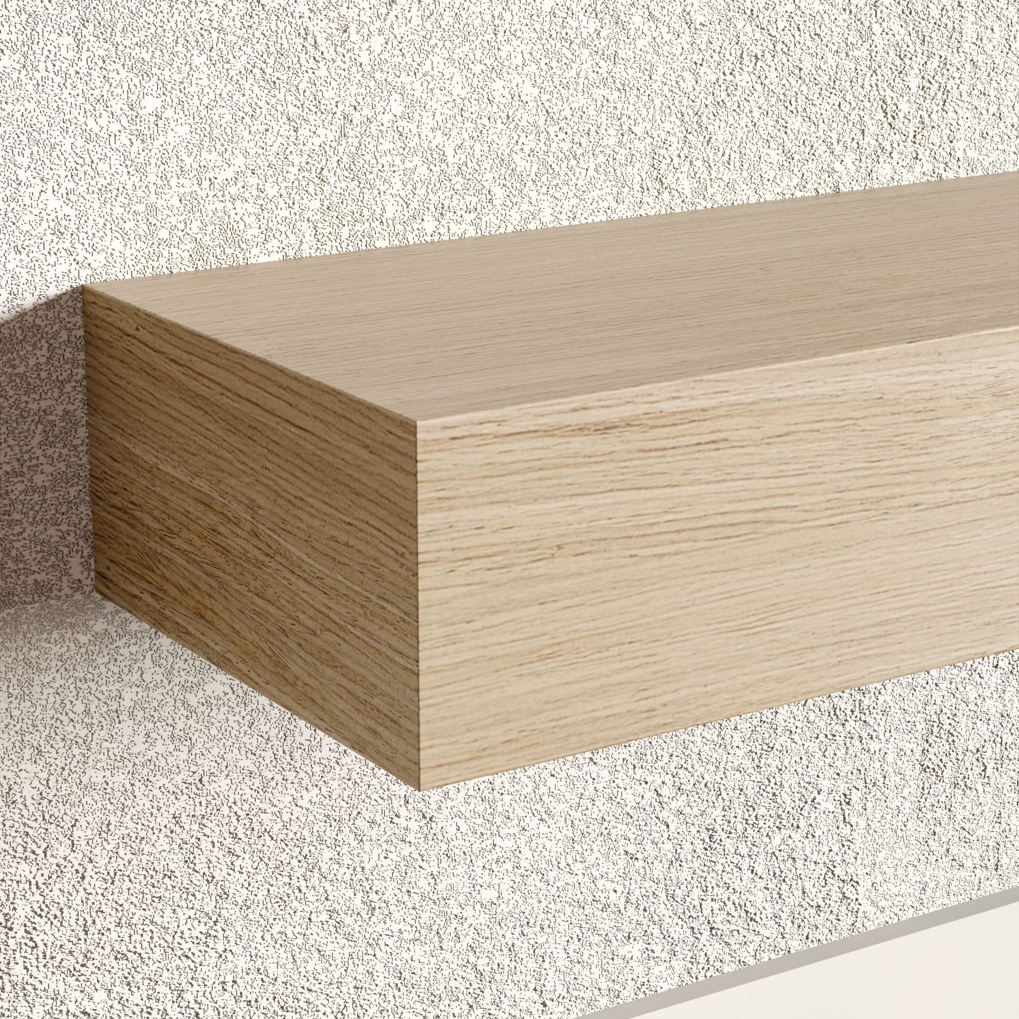White Rift Oak Floating Shelf | 5 Inch Thick