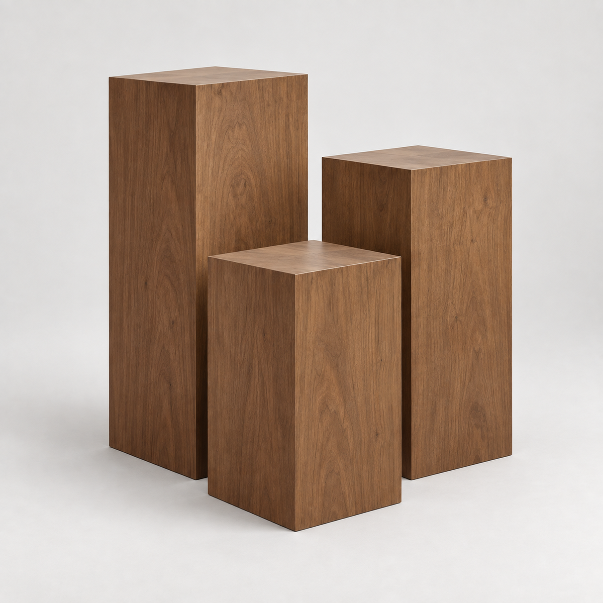 Wood Veneer Gallery Pedestal Trio reference image